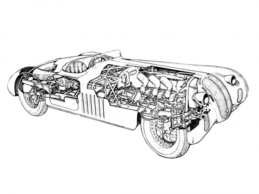 Схема Alfa Romeo 6C 2500 SS Ala Spessa 1940 года  (фото 2 из 2)